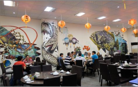 连江海鲜餐厅墙体彩绘
